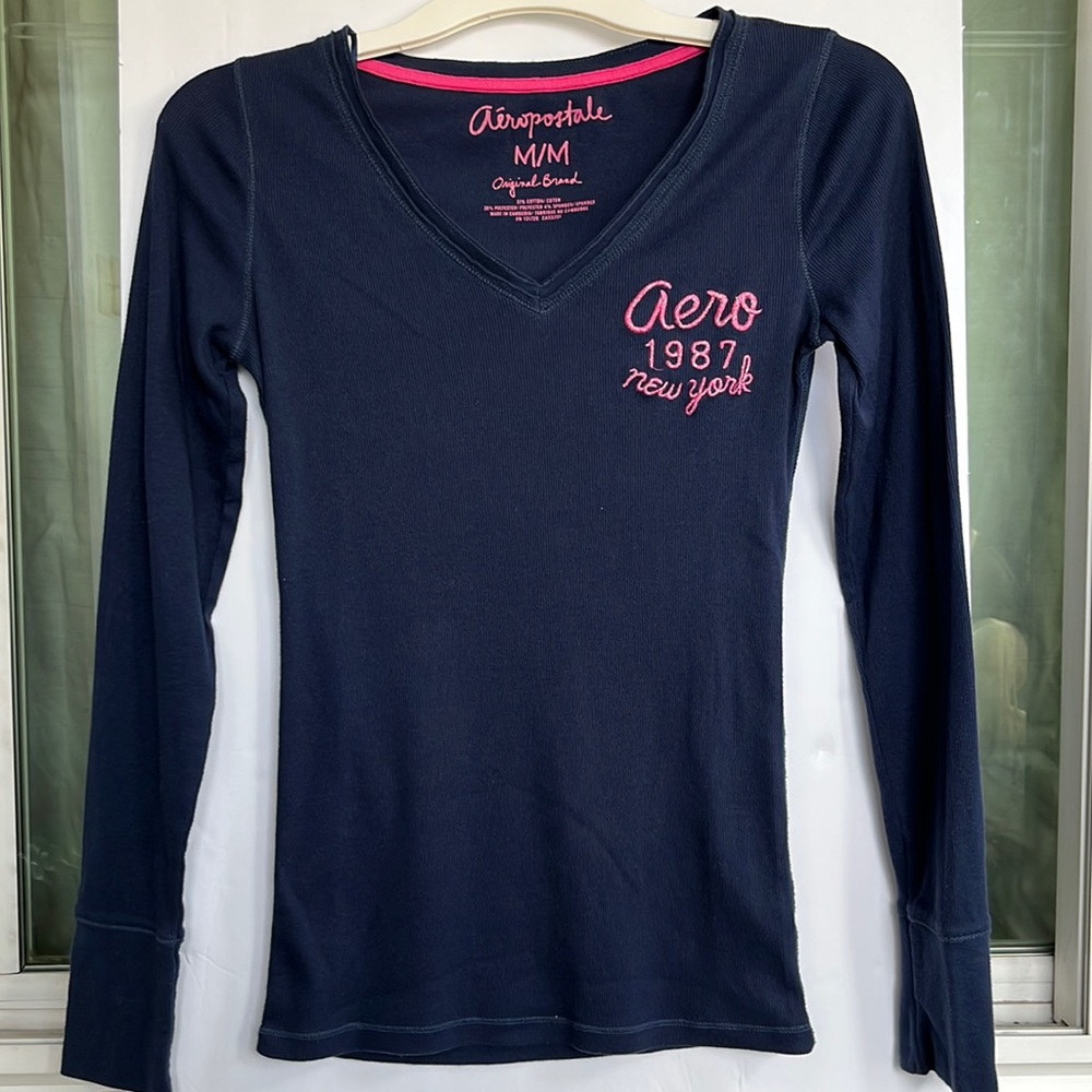 Aeropostale Aero 87 NY Lightweight Ribbed Knit Sweater